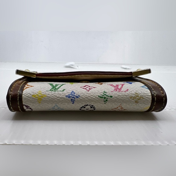 Louis Vuitton White Multicolore Porte Monnaie Plat Coin Purse - Picture 9 of 11